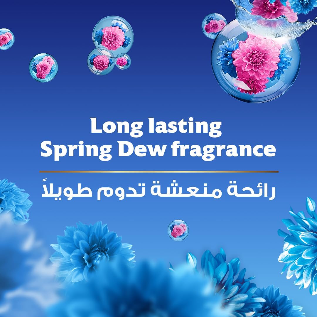 COMFORT Fabric Softener, Spring Dew, with freshness-burst technology for longer lasting fragrance & soft clothes, 4L x 2