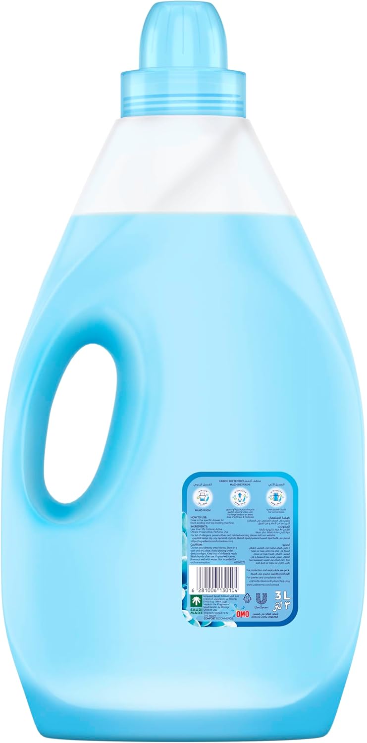 COMFORT Fabric Softener, Spring Dew, with freshness-burst technology for longer lasting fragrance & soft clothes, 4L x 2