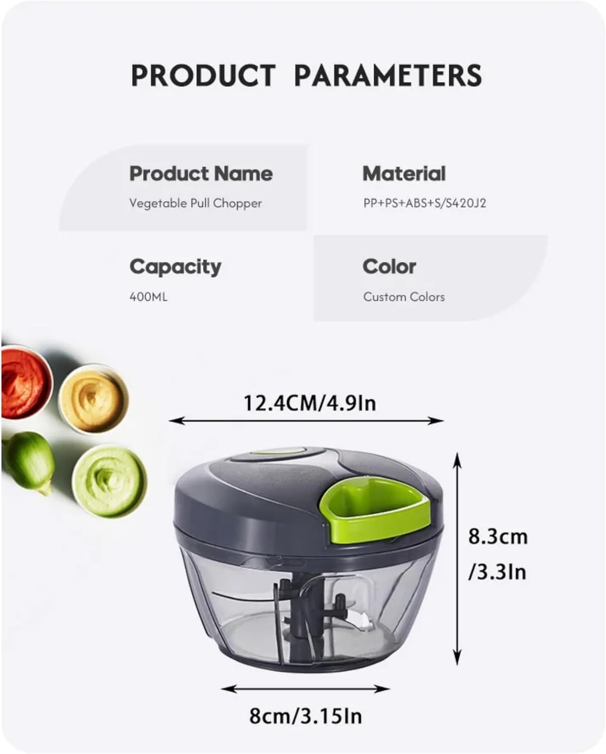manual garlic choper is time-saving kitchen tool designed to simplify your daily food preparation.ensures while providing excellent control and safety Built with sharp durable stainless steel blades