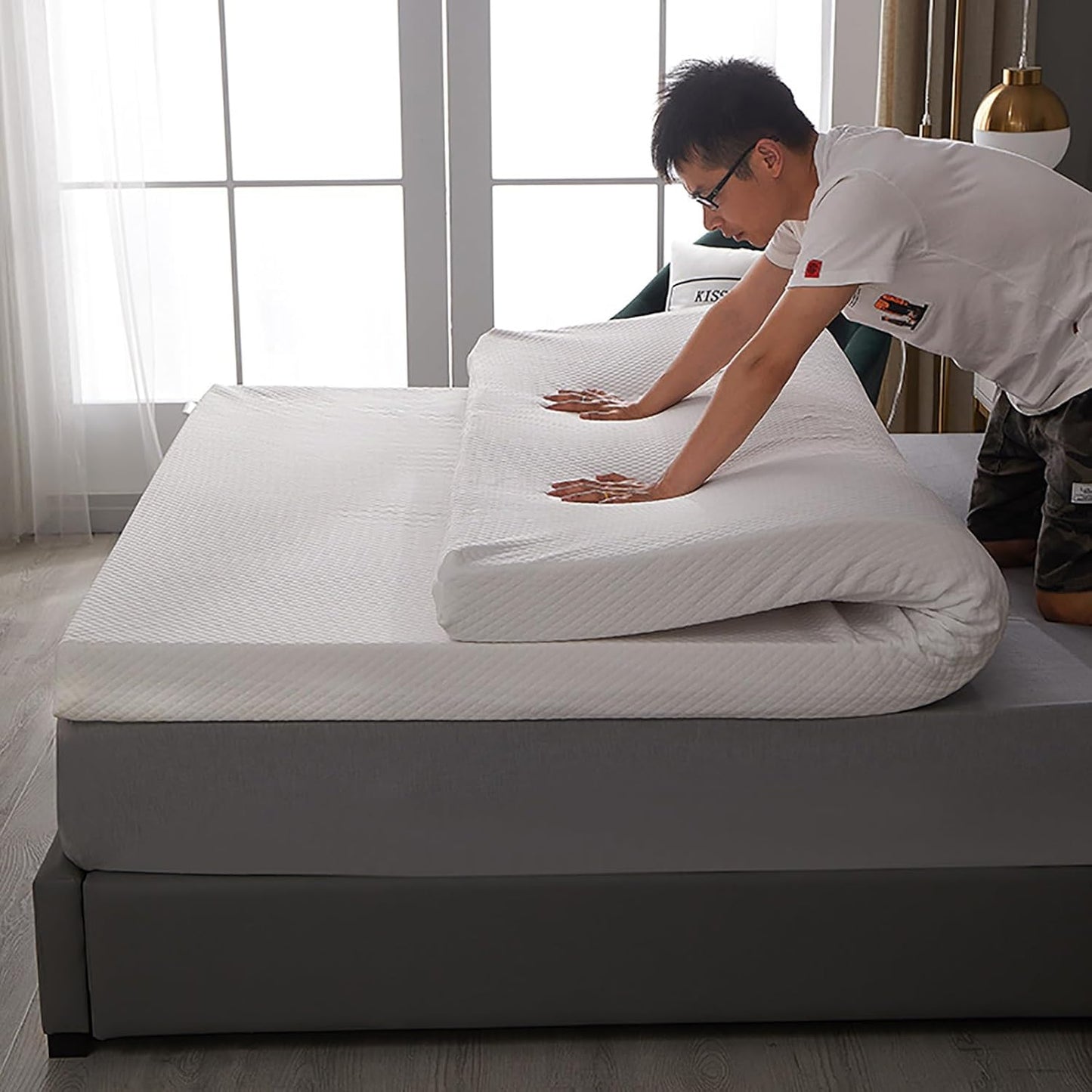 ARyako 100% Natural Latex Mattress Topper - Firm - 1/2 Inch - Twin Size - Organic Cover Included.,1in,180x200cm(71x79in)
