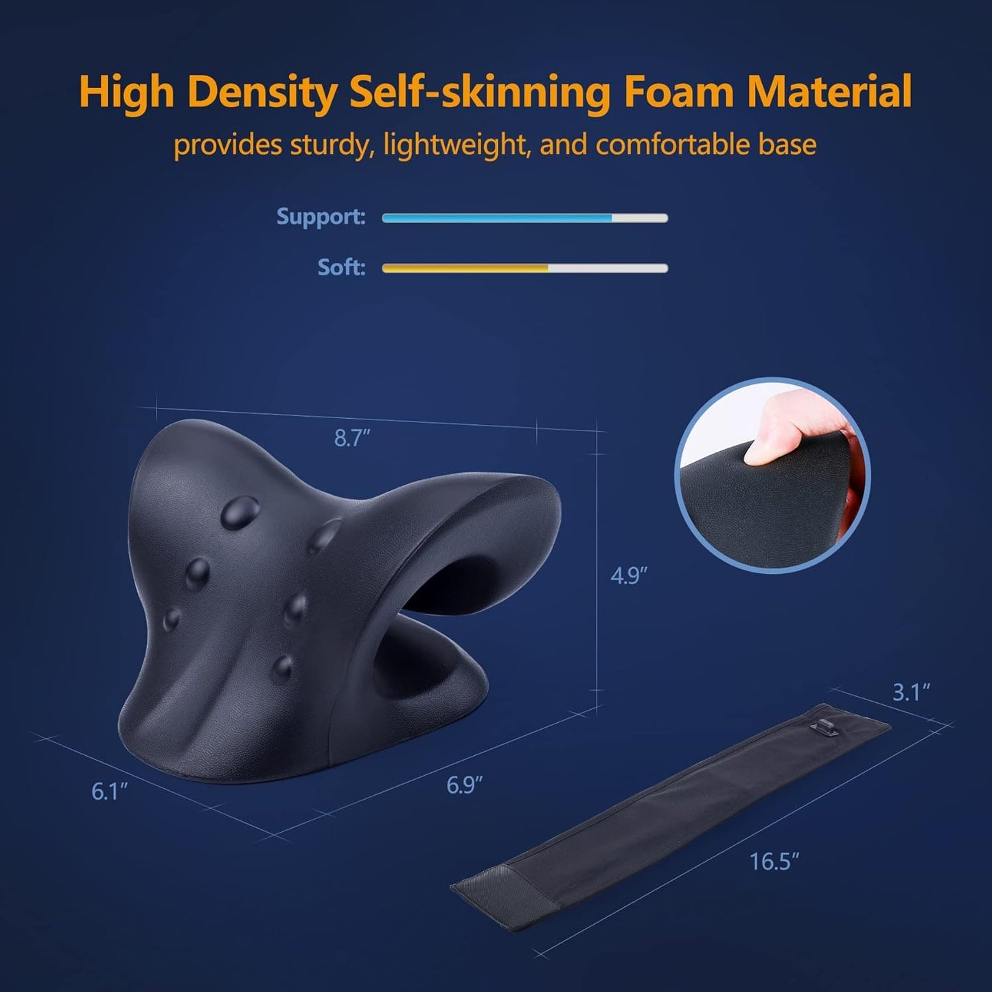 Neck and Shoulder Relaxer with Magnetic Therapy Pillowcase, Heated Cervical Traction Device Pillow with Graphene Pad, Cervical Traction Device for Relieve TMJ Headache Muscle Tension Spine Alignment