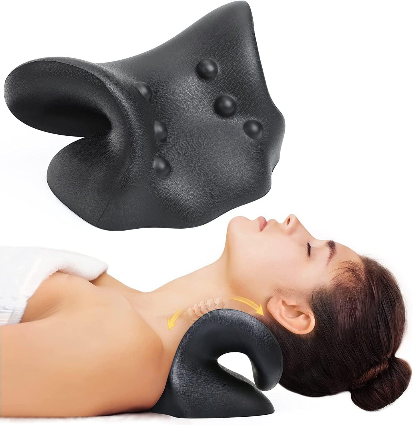 Arabest Neck and Shoulder Relaxer, Neck Stretcher for Neck Pain Relief, Cervical Traction Device Pillow for TMJ Pain Relief and Cervical Spine Alignment, Chiropractic Pillow for Neck Pain, Back Pain