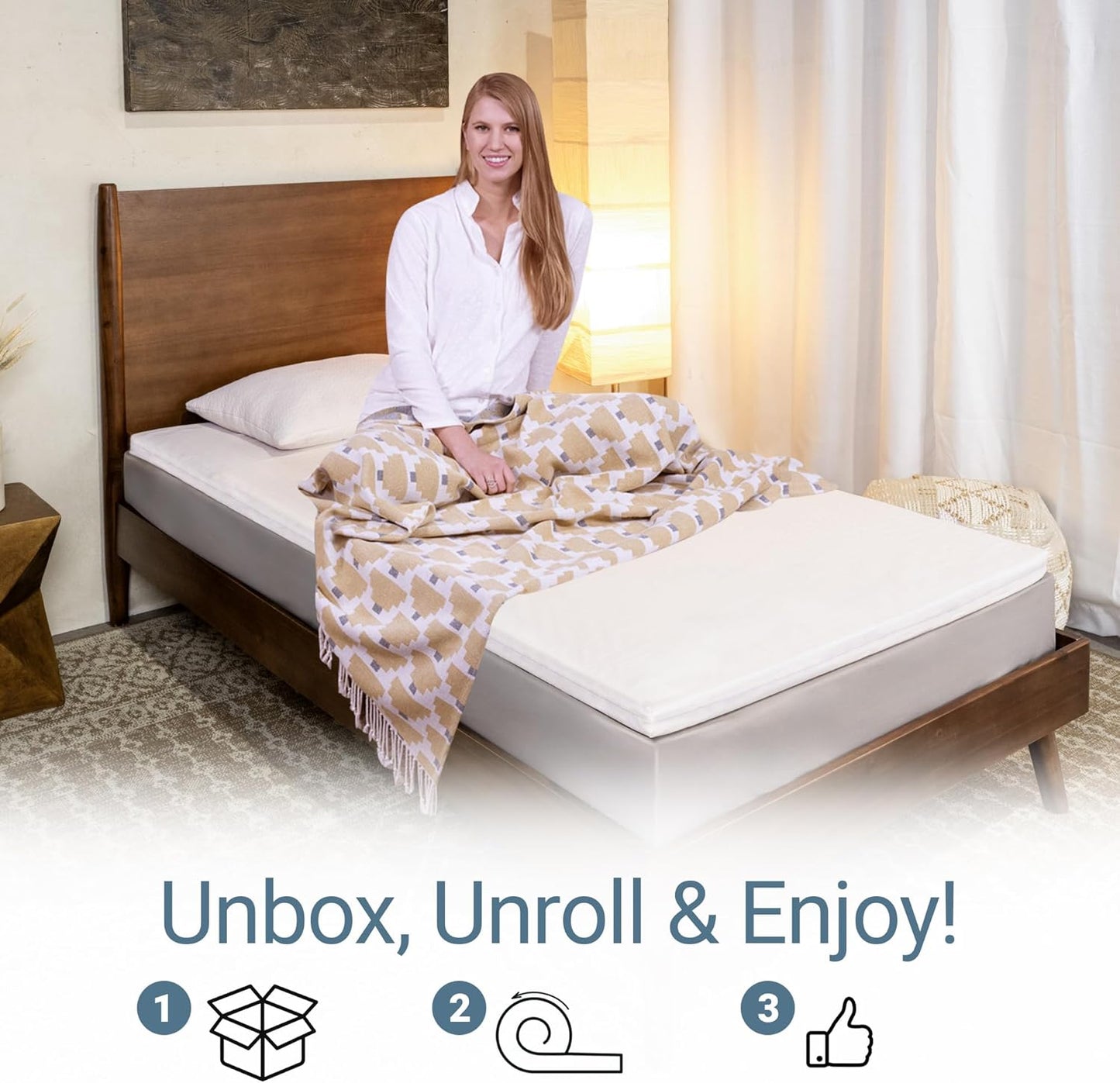 Foamma Dunlop Organic Latex Mattress Topper - Single - Medium-Firm Foam Topper Made from 100% Organic Latex Foam - GOLS Certified, Durable, Cooling, and Breathable