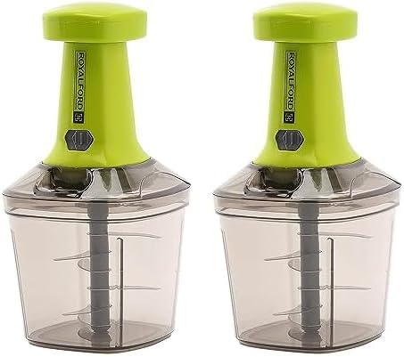 RoyalFord 1000 ML Push Chopper RF11158 Compact Chopper with 6 Blades Suitable BPA Free, Muulticolor