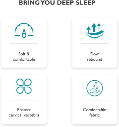 MOONCEE Premium Memory Foam Pillow for Neck Pain Relief, Adjustable Contour Orthopedic Cervical Pillow for Side, Back & Stomach Sleepers with Washable Cover