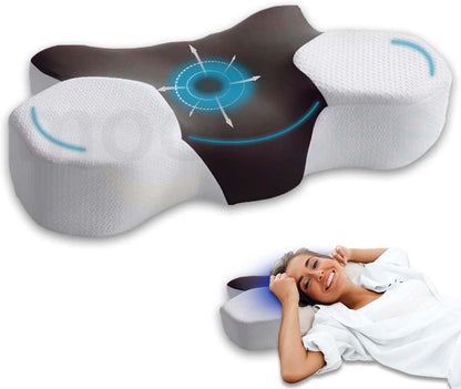 MOONCEE Premium Memory Foam Pillow for Neck Pain Relief, Adjustable Contour Orthopedic Cervical Pillow for Side, Back & Stomach Sleepers with Washable Cover