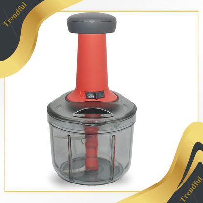 Trendful Manual Food Chopper with Hand Press Push System, Onion, Vegetable & Salad Chopper with Sharp Stainless Steel Blades, Push Type Sprint Chopper (850ML)