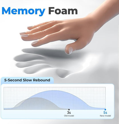 2025 Ergonomic Cervical Support Goose Down Pillow for Neck Pain Relief, Luxury Sleeping Pillow with Memory Foam, Breathable Soft Comfort Neck Pillow for Side and Back Sleepers, Blue