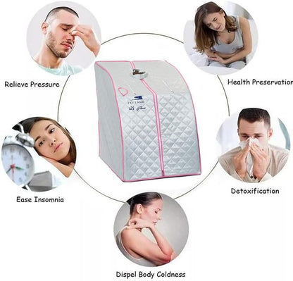 SKY LAND Sauna Family Portable Steam_Sauna 2L, Personal Therapeutic Sauna for Weight Loss, Detox Relaxation at Home, One PersonTent with Remote Control, Folding Chair, EM-9181