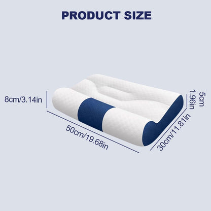 2025 Ergonomic Cervical Support Goose Down Pillow for Neck Pain Relief, Luxury Sleeping Pillow with Memory Foam, Breathable Soft Comfort Neck Pillow for Side and Back Sleepers, Blue