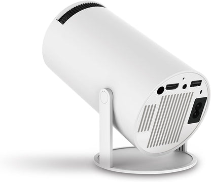 Mini Portable Projector 4K 1080P Full HD Compatible with Android 11 and Netflix - WiFi 6, BT 5.0, 180° Rotation, Small Home Theater Projector with Automatic Keyhole Correction