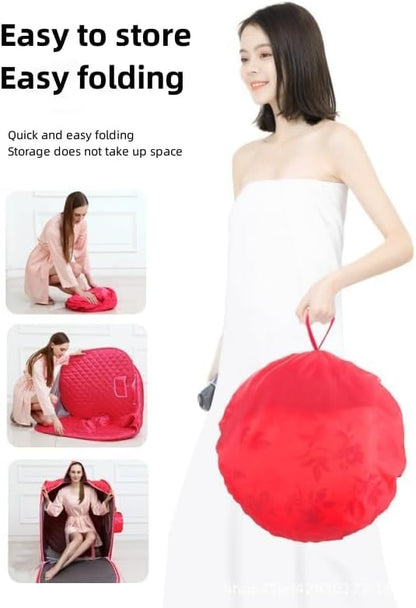 MGPGNOV Personal home steam sauna tent Sauna Private Room, portable Folding home spa steam sauna set, 2L Steam Pot Carrying Bag with remote control and temperature adjustment (Pink)