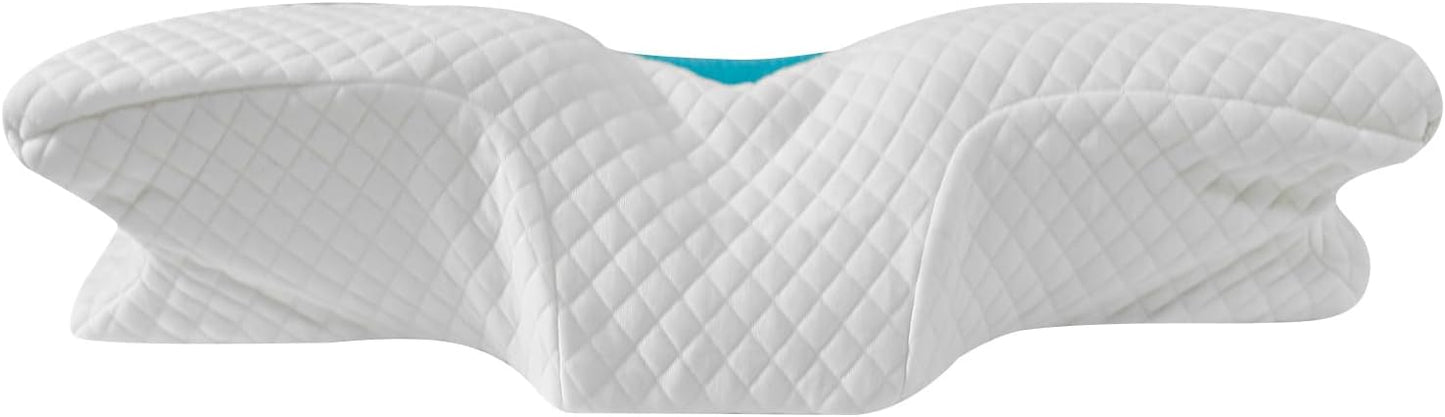 HOMCA Cervical Pillow Memory Foam Pillows - Contour Memory Foam Pillow for Neck Pain Relief, Orthopedic Neck Bed Pillow for Side Sleepers Back and Stomach