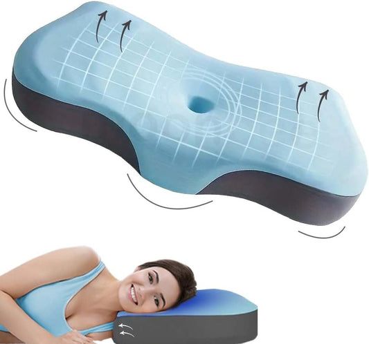 MOONCEE Premium Memory Foam Pillow for Neck Pain Relief, Adjustable Contour Orthopedic Cervical Pillow for Side, Back & Stomach Sleepers with Washable Cover