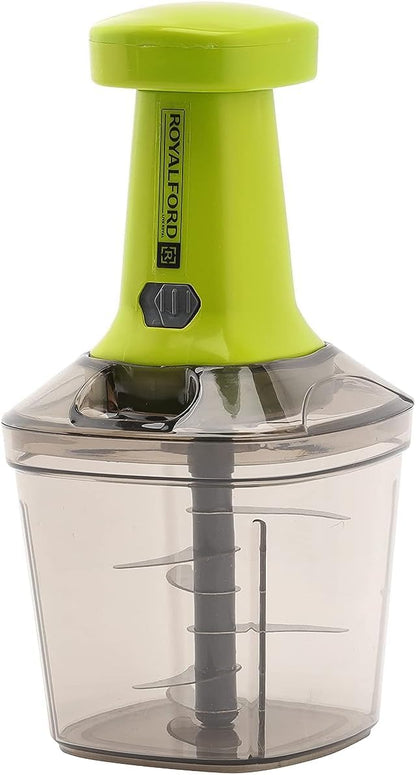 RoyalFord 1000 ML Push Chopper RF11158 Compact Chopper with 6 Blades Suitable BPA Free, Muulticolor