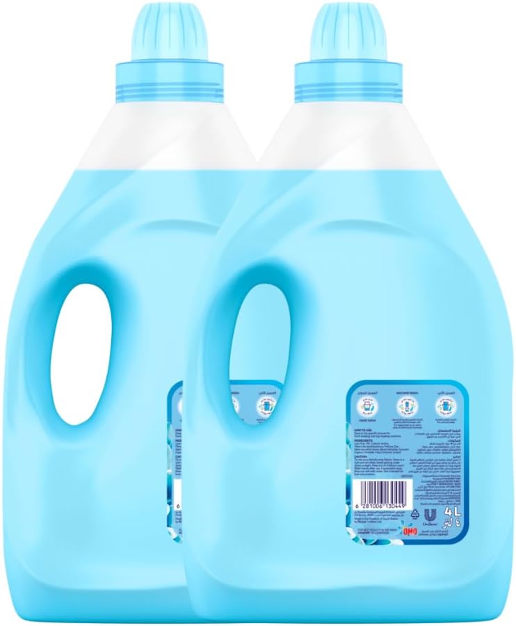 COMFORT Fabric Softener, Spring Dew, with freshness-burst technology for longer lasting fragrance & soft clothes, 4L x 2