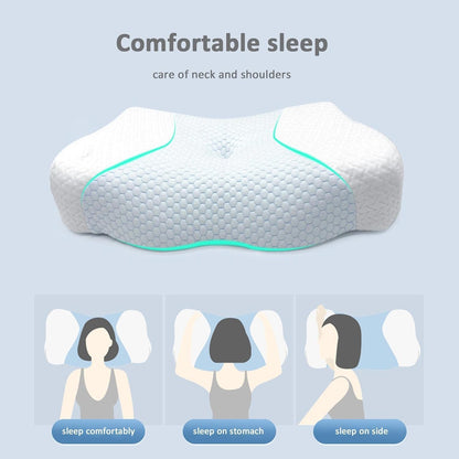 TDOO Memory Foam Cervical Pillow, 2 in 1 Ergonomic Contour Orthopedic Pillow for Neck Pain, Contoured Support Pillows for Side Back Stomach Sleepers (WA)