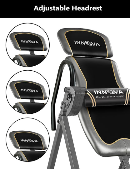 Innova Inversion Table with Adjustable Headrest, Reversible Ankle Holders, and 300 lb Weight Capacity