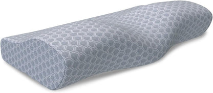 CareFoam Memory Foam Pillow, Contour Cervical Pillow for Neck & Shoulder Pain - Orthopedic Pillow, Neck Cervical Sleeping Pillows for Side & Back Sleepers White Jacquard Cover-Standard (Pack of 2)