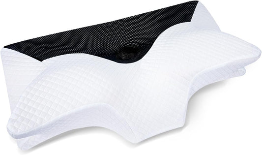 HOMCA Cervical Pillow Memory Foam Pillows - Contour Memory Foam Pillow for Neck Pain Relief, Orthopedic Neck Bed Pillow for Side Sleepers Back and Stomach