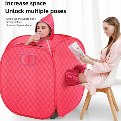 MGPGNOV Personal home steam sauna tent Sauna Private Room, portable Folding home spa steam sauna set, 2L Steam Pot Carrying Bag with remote control and temperature adjustment (Pink)
