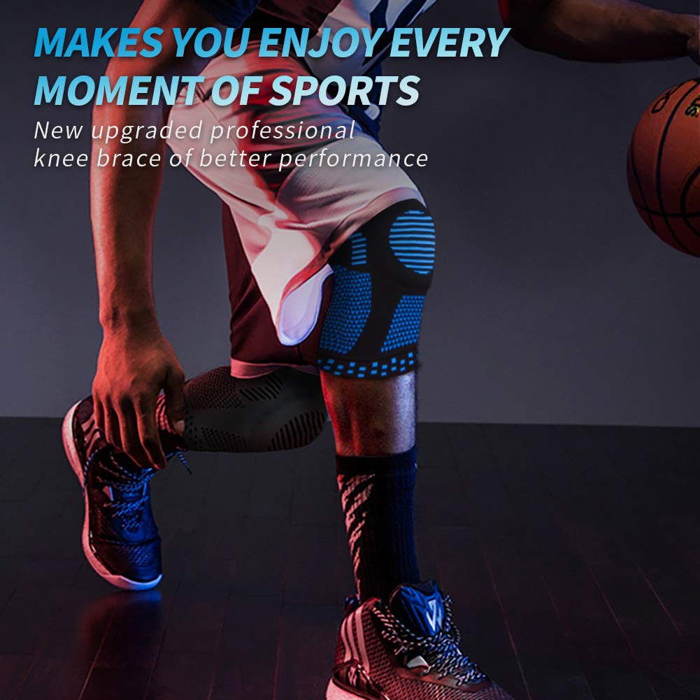NEENCA Professional Knee Brace，Compression Knee Sleeve with Patella Gel Pad & Side Stabilizers Knee Support Bandage for Pain Relief Medical Knee Pad for ACL Running Joint Recovery