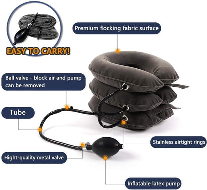 S Cervical Neck Traction Device for Instant Neck Pain Relief - Inflatable & Adjustable Neck Stretcher Neck Support Brace, Best Neck Traction Pillow for Home Use Neck Decompression