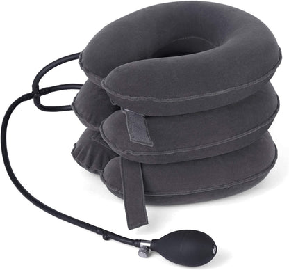 Travel Pillow, Cervical Neck Traction Device, Portable Neck Stretcher Cervical Traction Provide Neck Support and Neck Pain Relief, Neck Traction Devices for Home Use Neck Decompression (Blue)