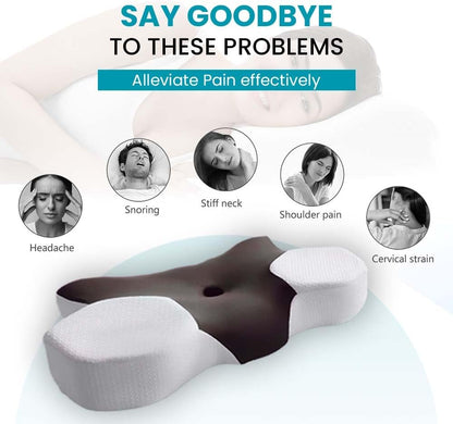 MOONCEE Premium Memory Foam Pillow for Neck Pain Relief, Adjustable Contour Orthopedic Cervical Pillow for Side, Back & Stomach Sleepers with Washable Cover