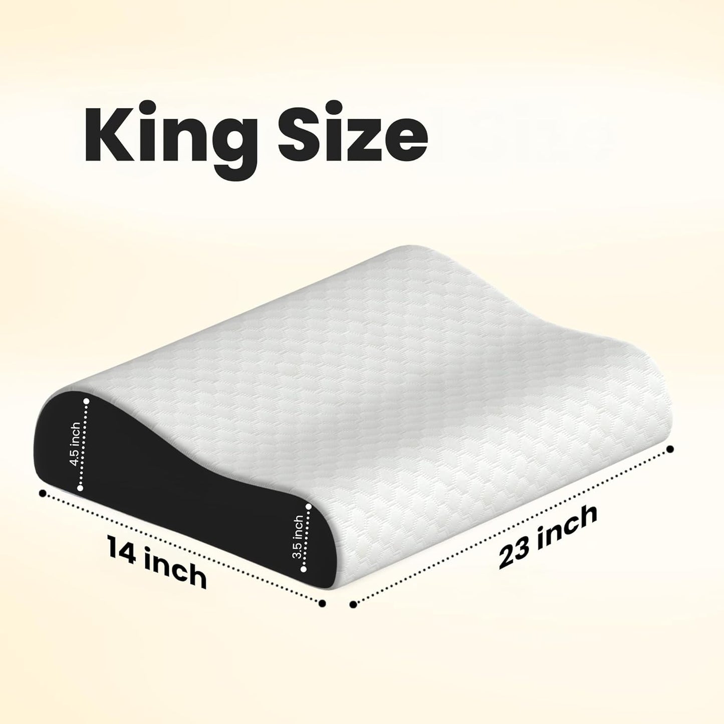 CareFoam Memory Foam Pillow, Contour Cervical Pillow for Neck & Shoulder Pain - Orthopedic Pillow, Neck Cervical Sleeping Pillows for Side & Back Sleepers White Jacquard Cover-Standard (Pack of 2)