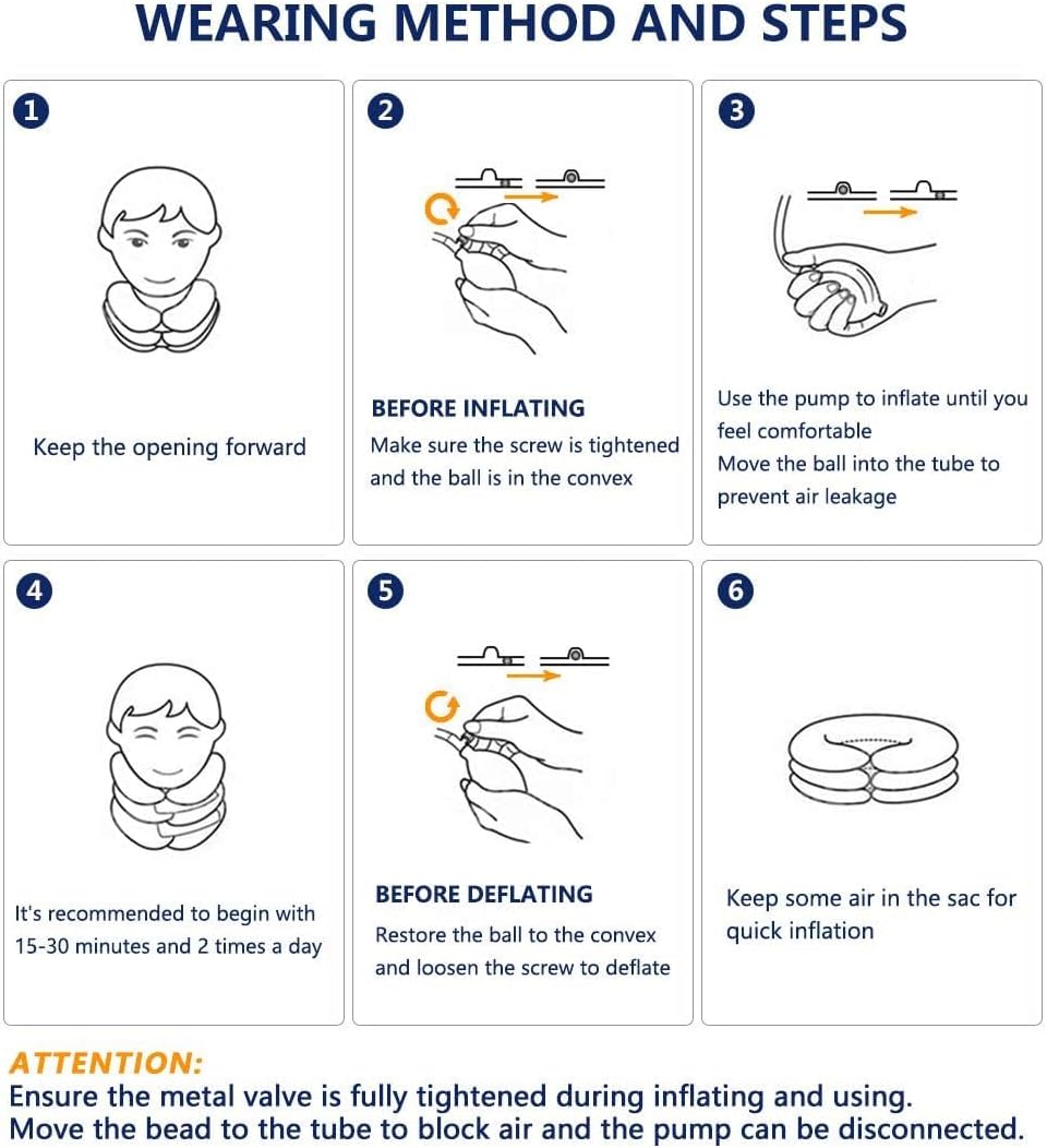 S Cervical Neck Traction Device for Instant Neck Pain Relief - Inflatable & Adjustable Neck Stretcher Neck Support Brace, Best Neck Traction Pillow for Home Use Neck Decompression