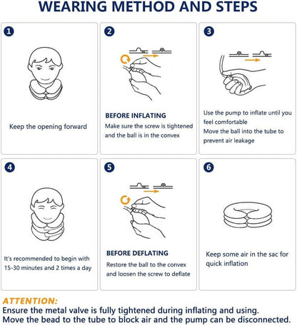 S Cervical Neck Traction Device for Instant Neck Pain Relief - Inflatable & Adjustable Neck Stretcher Neck Support Brace, Best Neck Traction Pillow for Home Use Neck Decompression