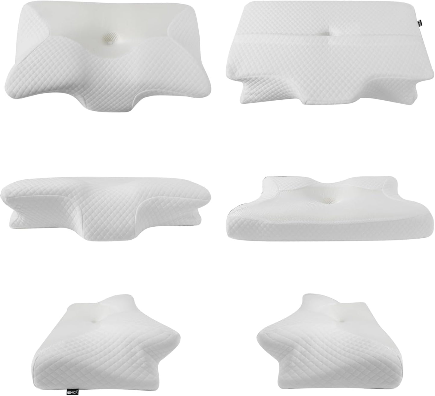 HOMCA Cervical Pillow Memory Foam Pillows - Contour Memory Foam Pillow for Neck Pain Relief, Orthopedic Neck Bed Pillow for Side Sleepers Back and Stomach