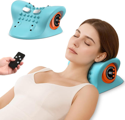 Bestbless Neck Massager 2025, Neck Stretcher and Shoulder Relaxer with Heat, Portable Cordless Shoulder Cervical Traction Device for Pain Relief Electric Massager Pillows, 9 Modes
