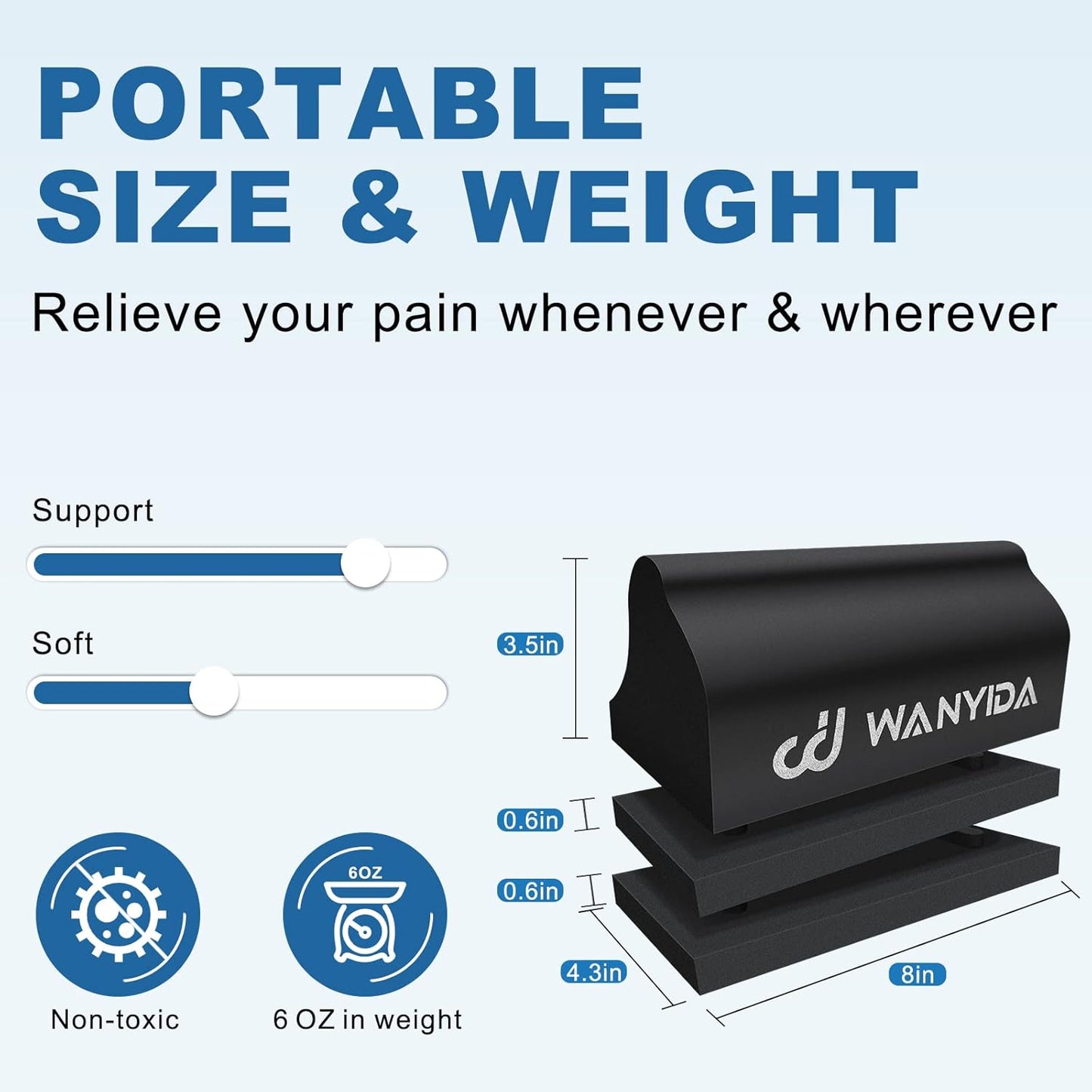 WANYIDA Neck Stretcher Chiropractic Pillows for Neck Pain Relief, Cervical Traction Device for Cervical Spine Alignment. Neck and Shoulder Relaxer. (Without Cloth Cover)