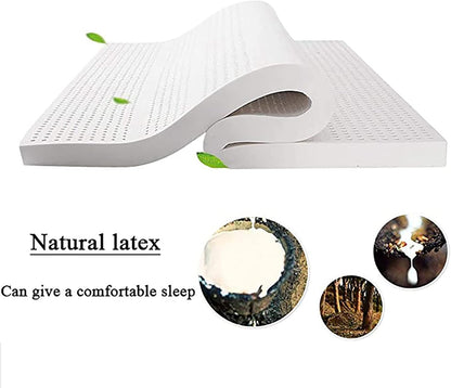 NaKeah Latex Mattress Topper - Organic Latex Topper Made from 100% Organic Latex Foam - Durable, Cooling, and Breathable - Organic Latex Mattress Topper,2.5cm,90x200cm