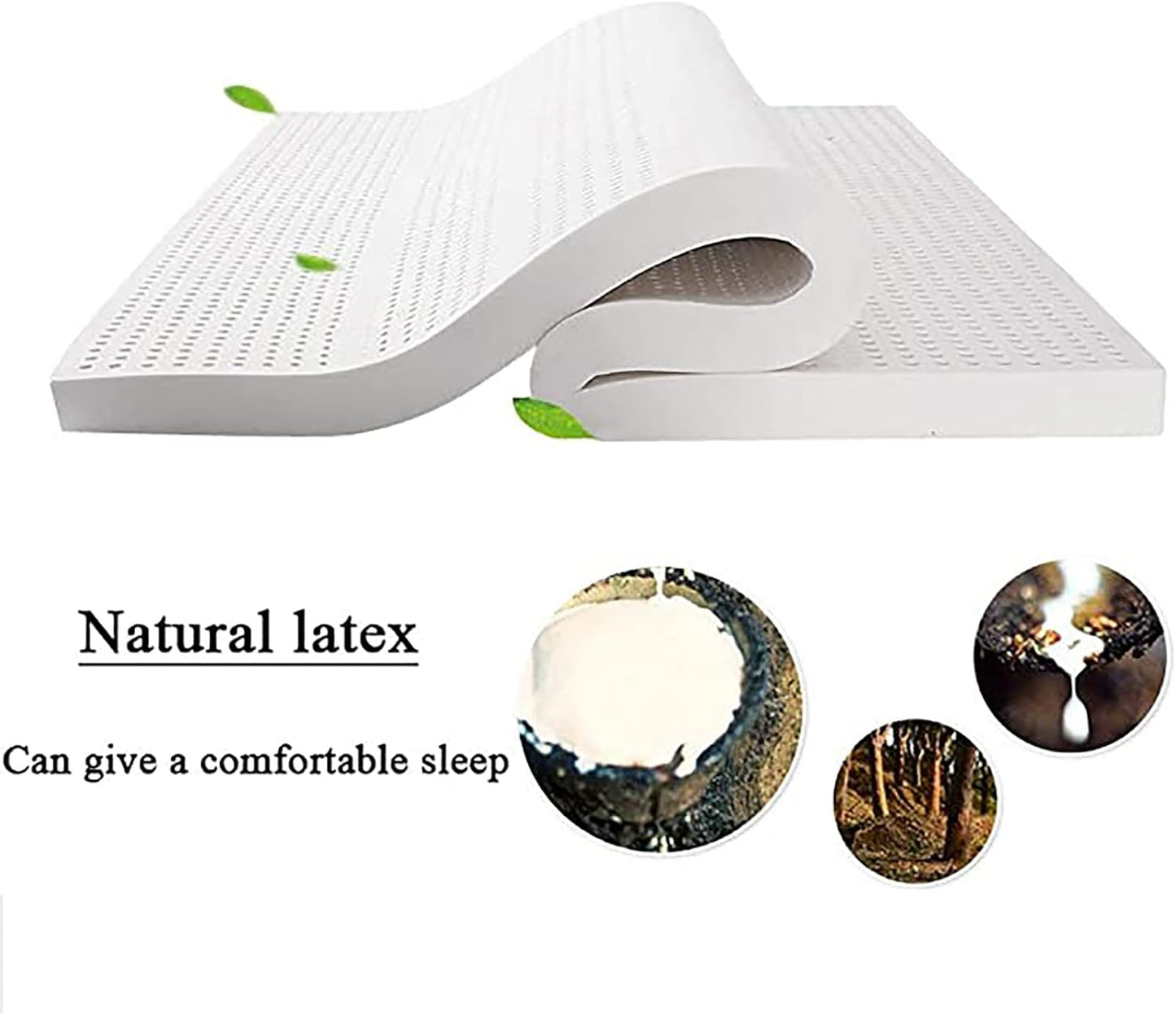 NaKeah Latex Mattress Topper - Organic Latex Topper Made from 100% Organic Latex Foam - Durable, Cooling, and Breathable - Organic Latex Mattress Topper,2.5cm,90x200cm