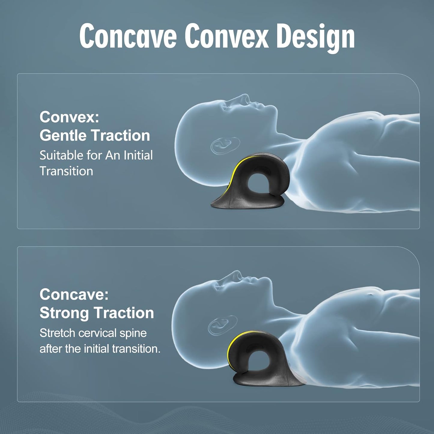 ComfortLife Neck Stretcher for Pain Relief, Neck and Shoulder Relaxer Cervical Traction Device Pillow for Muscle Relax and TMJ Pain Relief (Blue)