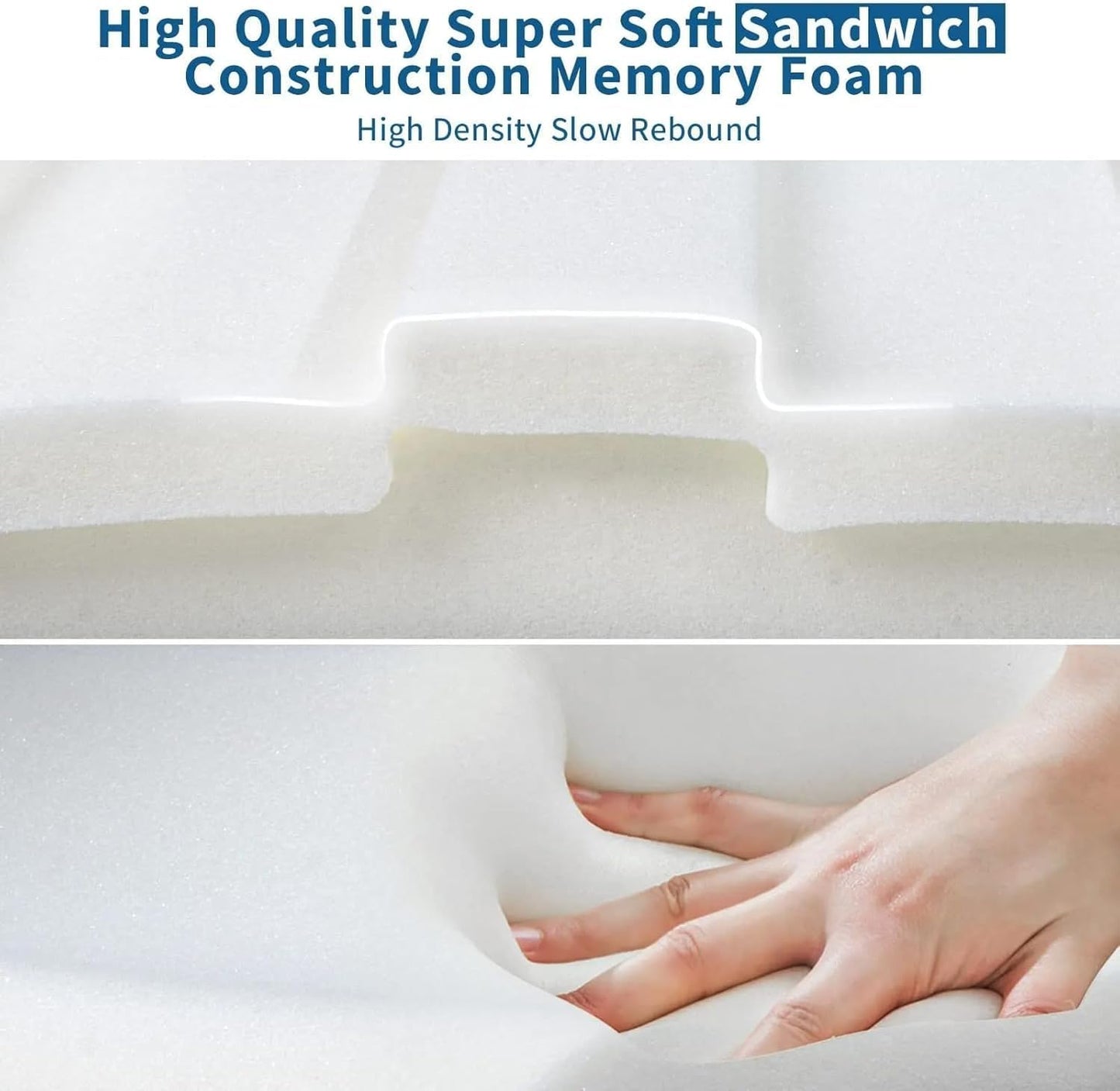 MOONCEE Premium Memory Foam Pillow for Neck Pain Relief, Adjustable Contour Orthopedic Cervical Pillow for Side, Back & Stomach Sleepers with Washable Cover