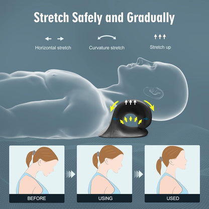 ComfortLife Neck Stretcher for Pain Relief, Neck and Shoulder Relaxer Cervical Traction Device Pillow for Muscle Relax and TMJ Pain Relief (Blue)