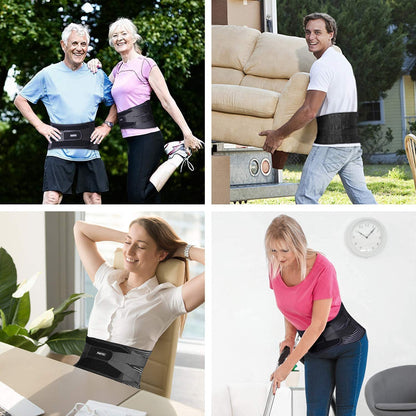 FDTY Lower Back Pain Relief with 6 Stays Breathable Mesh Back Support Belt for Men and Women (Medium)