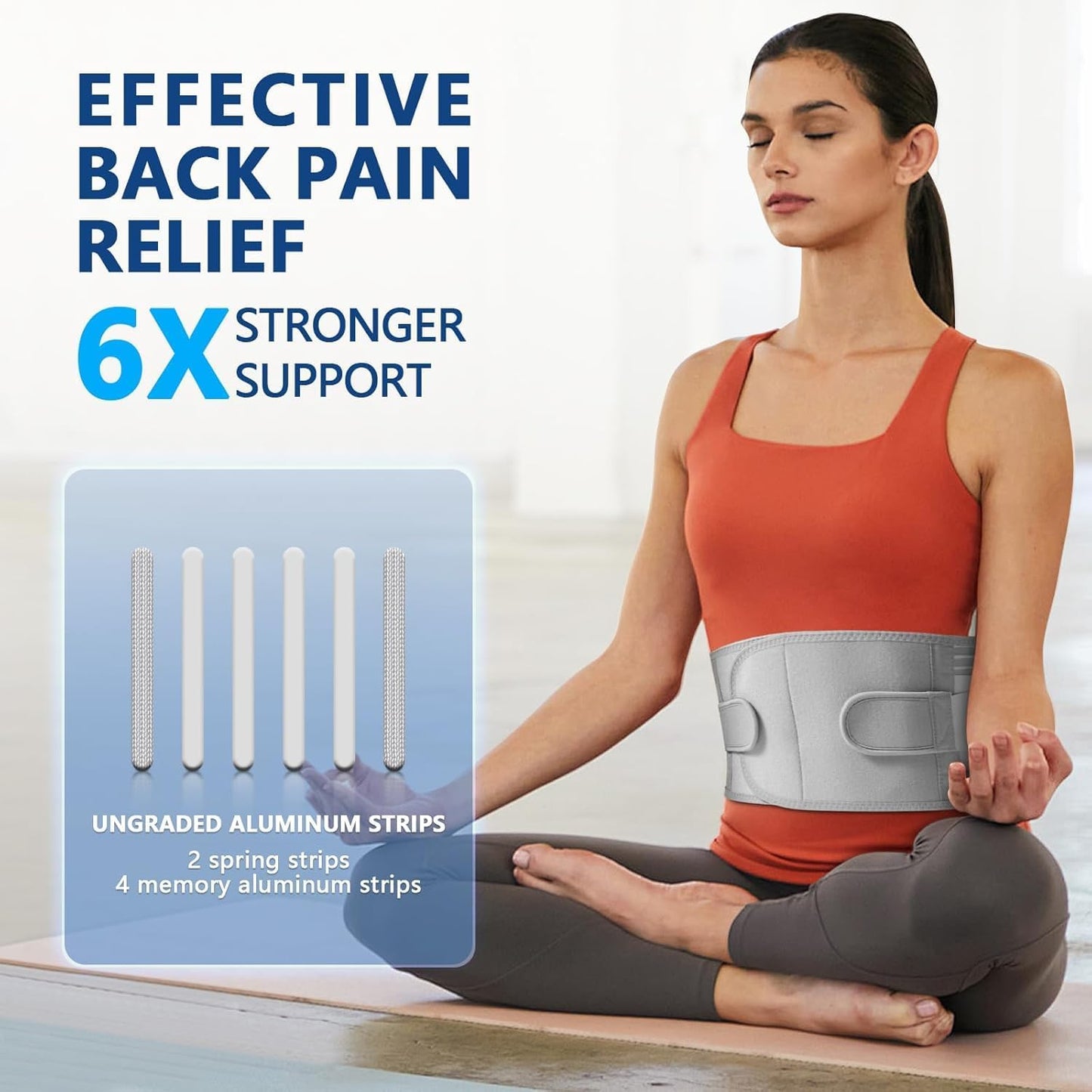 SYOSI Sports Medicine Adjustable Lumbar Back Brace, Brace with Lumbar Support Pad, Back Pain Relief Support for Men and Women, Ideal for Upper and Lower Back Pain, Sciatica, Scoliosis (L)