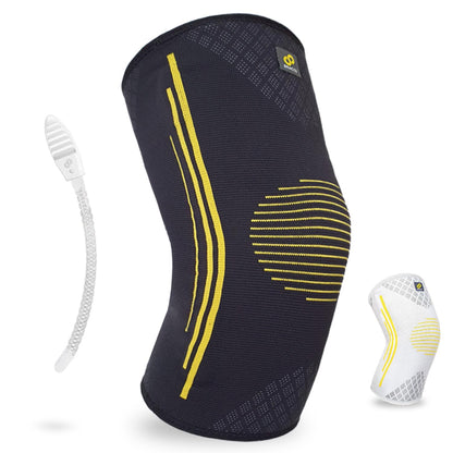 Bracoo Knee Brace, Knee Compression Sleeve Support for Men Women with Side Stabilizers, Dynamic Compression Lightweight & Breathable Support - Arthritis Pain, Injury Recovery, Running, Workout, KE92