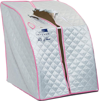 SKY LAND Sauna Family Portable Steam_Sauna 2L, Personal Therapeutic Sauna for Weight Loss, Detox Relaxation at Home, One PersonTent with Remote Control, Folding Chair, EM-9181