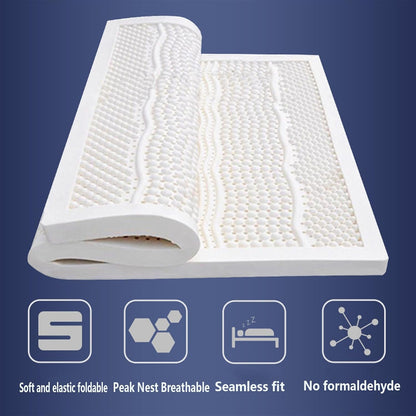 TFDRSEXVD 100% Natural Latex Mattress,Compression and No Deformation,Honeycomb Pore Ventilation,Soft and Comfortable, Latex Mattress,90x200cm(35x79in)