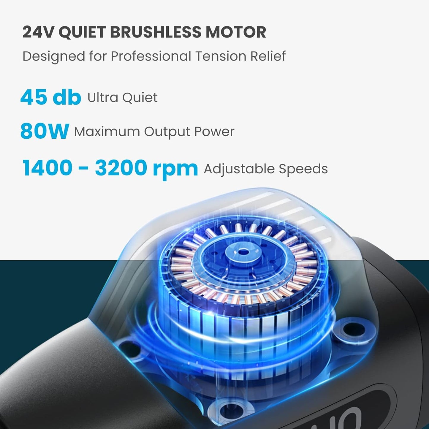 RENPHO Percussion Massage Gun, Professional Powerful Quiet Deep Tissue Massager, 20 Speeds, Electric Massage Gun with Case, 6 Massage Heads for Athletes, Back, Neck, Shoulder Relaxation, Home, Gym