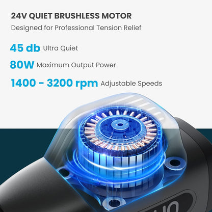 RENPHO Percussion Massage Gun, Professional Powerful Quiet Deep Tissue Massager, 20 Speeds, Electric Massage Gun with Case, 6 Massage Heads for Athletes, Back, Neck, Shoulder Relaxation, Home, Gym