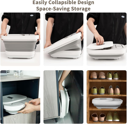 UNIFULL Collapsible Foot Spa Bath with Heat and Massage Rollers, Bubble, Foot Pedicure Kit, Temperature Control, Red Light, Pedicure Foot Spa, Foot Bath