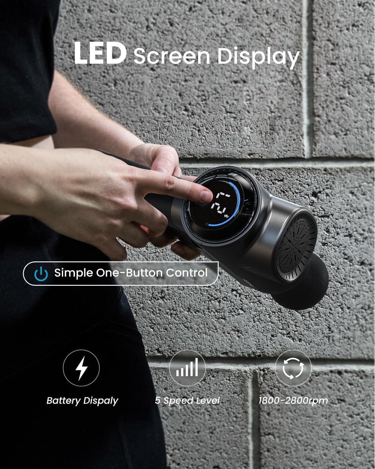 RENPHO Active Massage Gun with Heat Deep Tissue Muscle, 2022 Upgrade Powerful Portable Gun Massage Percussion Massager Gun for Athletes, Electric Back Massagers, Handheld Body Massager Gun Gifts