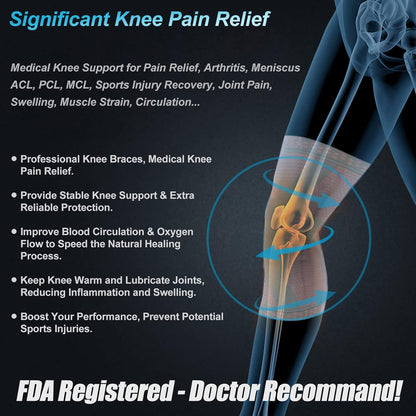 NEENCA Professional Knee Brace，Compression Knee Sleeve with Patella Gel Pad & Side Stabilizers Knee Support Bandage for Pain Relief Medical Knee Pad for ACL Running Joint Recovery